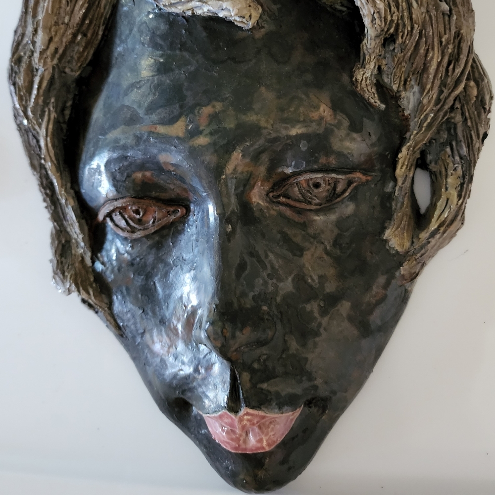An Original from Suzanne Gallant Lady So Sad Ceramic Mask